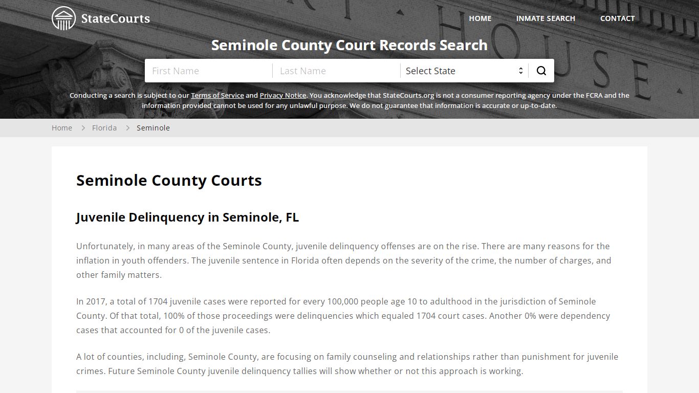 Seminole County, FL Courts - Records & Cases - StateCourts